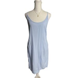 Monrow NWT Baby Blue Strap Dress Size Medium 100% Rayon Minimalist Slip